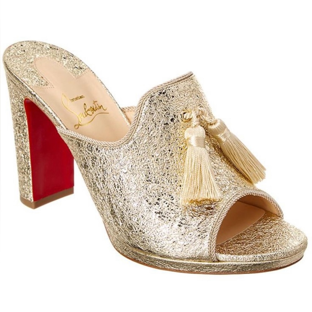 Christian Louboutin ❤️ Mule de Vienne 100mm Platform in Gold Size 37